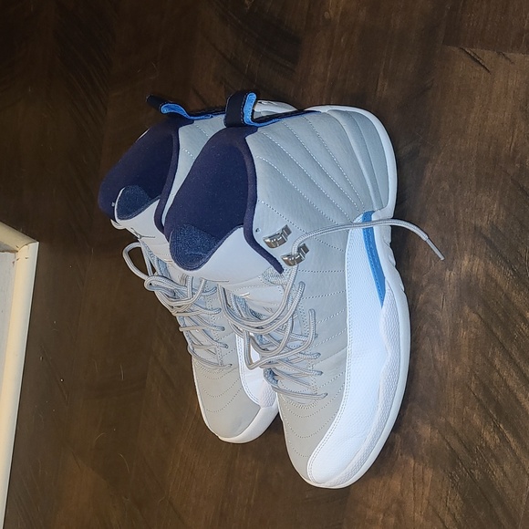 Nike Air Jordan 12 XII Retro Grey University Blue 14 White - Picture 2 of 7